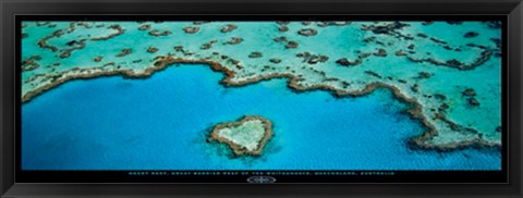 Framed Heart Reef, Great Barrier Reef Print