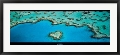 Framed Heart Reef, Great Barrier Reef Print