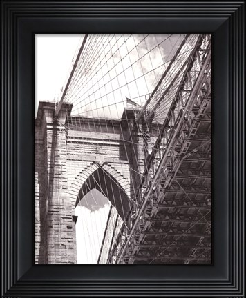 Framed Under the Brooklyn Bridge Print