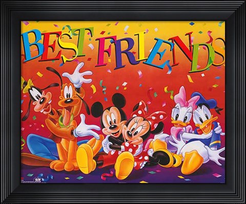 Framed Mickey &amp; Friends: Best Friends Print