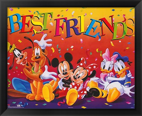 Framed Mickey &amp; Friends: Best Friends Print