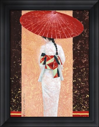Framed Girl in Kimono II Print