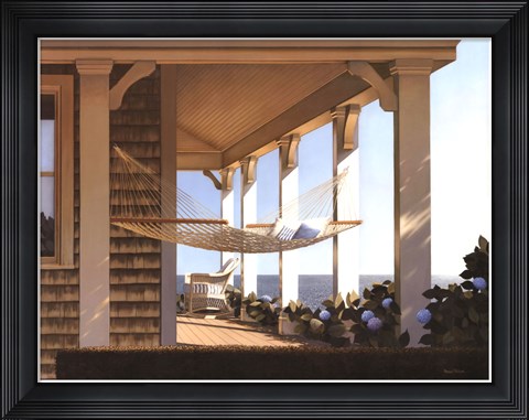 Framed Seaside Hammock Print