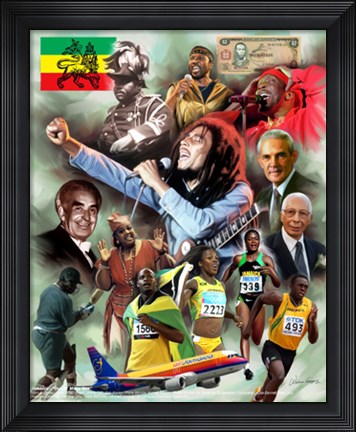 Framed Jamaica: Out of Many One Print