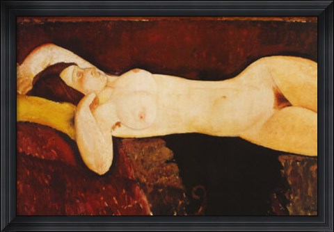 Framed Nude Woman Reclining Print
