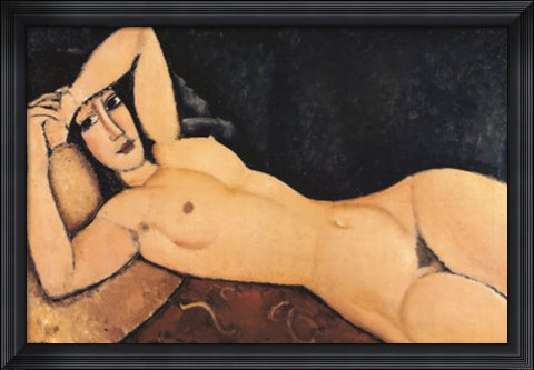 Framed Reclining Nude Print