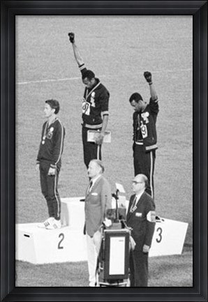 Framed 1968 Mexico Olympics Black Power Salute Print