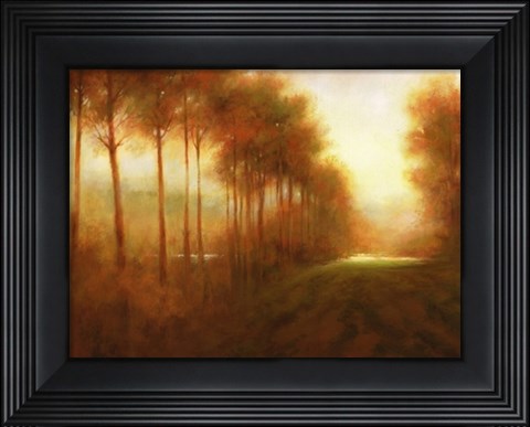 Framed Line of Trees at Dawn Print