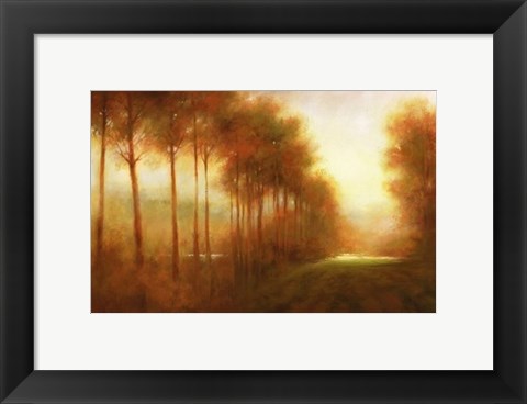 Framed Line of Trees at Dawn Print