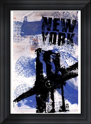Framed NYC (Blue) Print