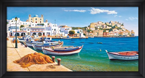 Framed Porticciolo mediterraneo Print