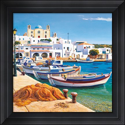 Framed Porticciolo mediterraneo Print