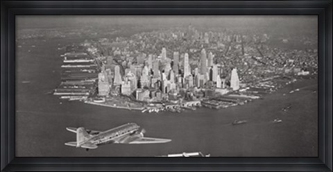 Framed Airplane View of Manhattan Print