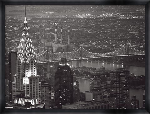Framed Chrysler Building and Queensboro Bridge Print