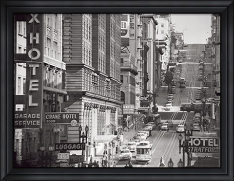 Framed Powell Street in San Francisco, 1953 Print