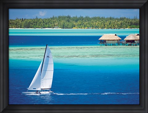 Framed Sailing in Bora-Bora Print