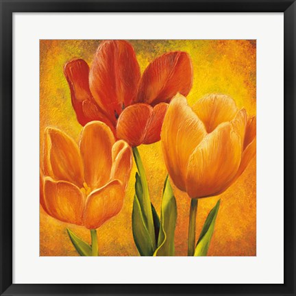 Framed Orange Tulips I Print