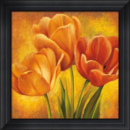 Framed Orange Tulips II Print
