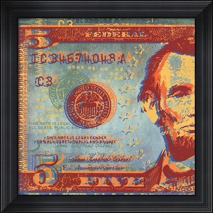 Framed Five Bucks I Print
