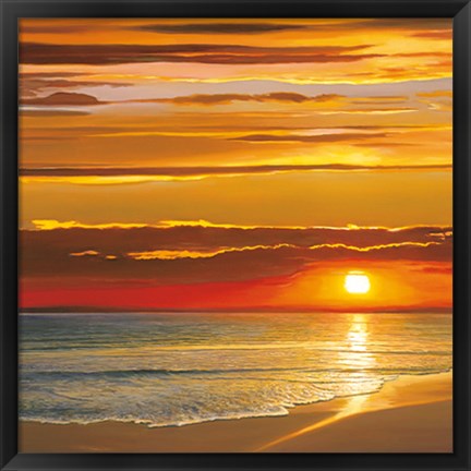 Framed Sunset on the Sea Print