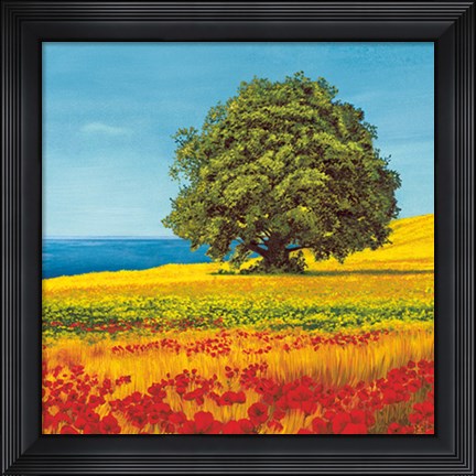 Framed Albero sul mare I Print