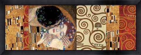 Framed Klimt Deco (The Kiss) Print