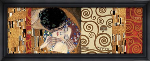Framed Klimt Deco (The Kiss) Print