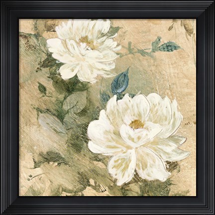 Framed White Flowers I Print