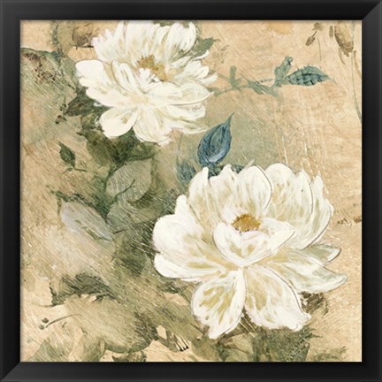 Framed White Flowers I Print