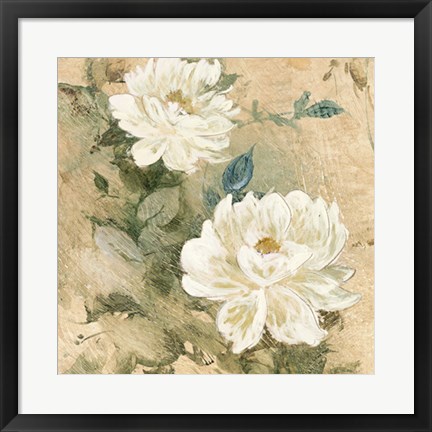 Framed White Flowers I Print