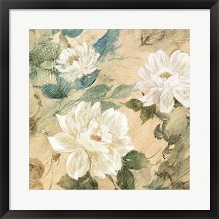 Framed White Flowers II Print
