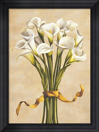 Framed Bouquet bianco Print