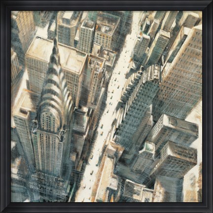 Framed Aerial View of Chrysler Building Print