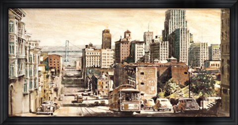 Framed San Francisco View to Bay Bridge Print