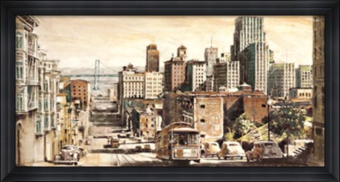 Framed San Francisco View to Bay Bridge Print