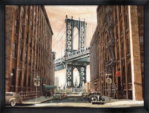 Framed View to the Manhattan Bridge, NYC Print