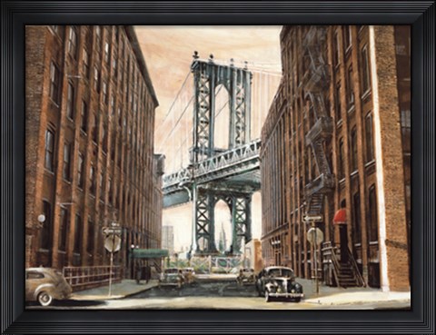 Framed View to the Manhattan Bridge, NYC Print