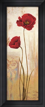 Framed Panneau coquelicots Print