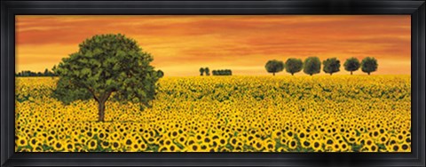 Framed Field of Sunflowers Print