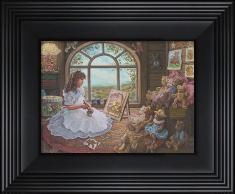Framed Jenny Paints Her Bears Print