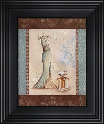 Framed Aqua Fashion I - mini Print