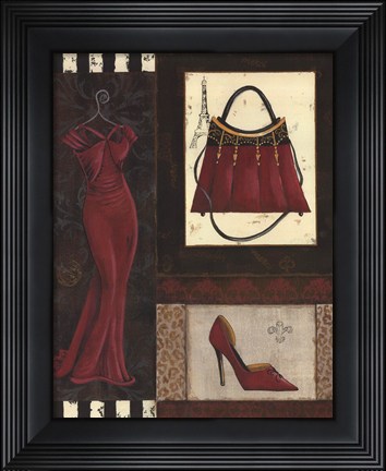 Framed Fashion Collage I - mini Print