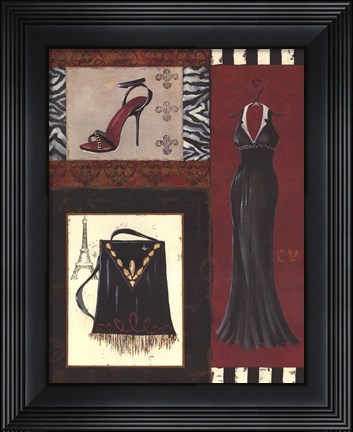 Framed Fashion Collage II - mini Print