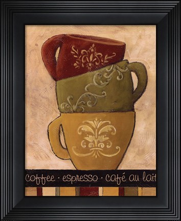 Framed Striped Stack I Print