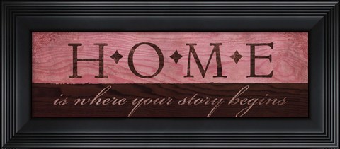 Framed Home in Pink Print