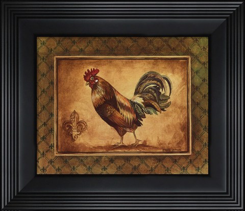 Framed Country Rooster II - mini Print