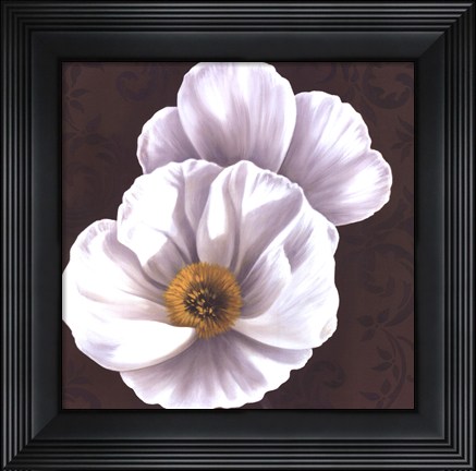 Framed White Poppies II - mini Print