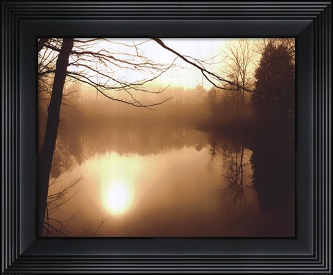 Framed Fog on Shelly Lake II Print
