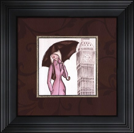 Framed London in Pink Print