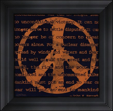 Framed Peace Sign III Print